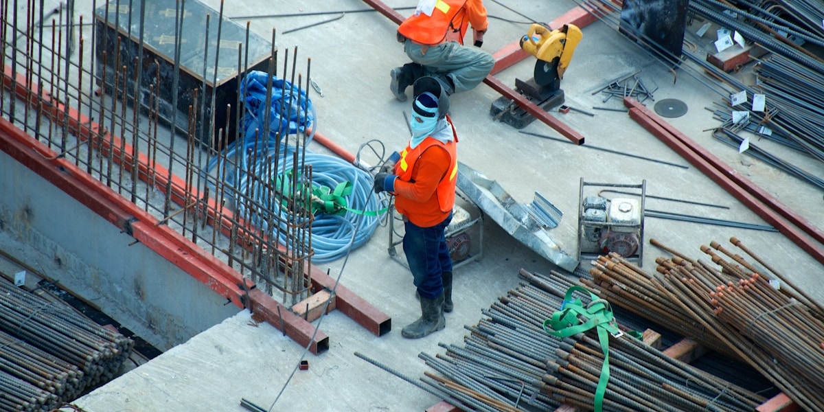 Construction workers on site